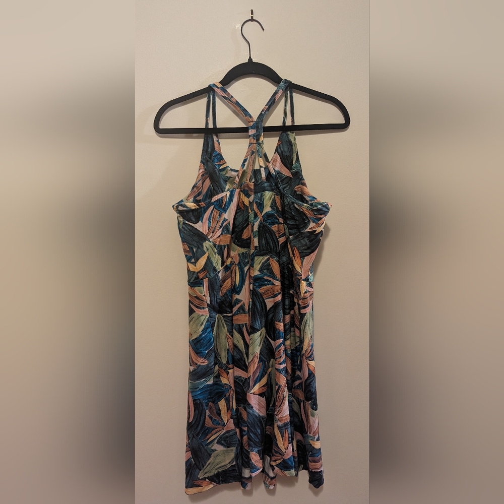 Title Nine Surefire Dress Tropical Print Romper Conversion Built in Bra sz L - Picture 4 of 11